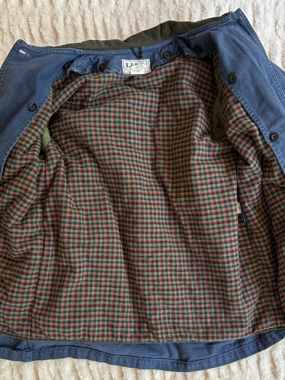Made in USA LL Bean Vintage Chore Coat Barn Jacket Blue Womens M - Picture 8 of 16